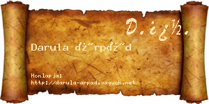 Darula Árpád névjegykártya